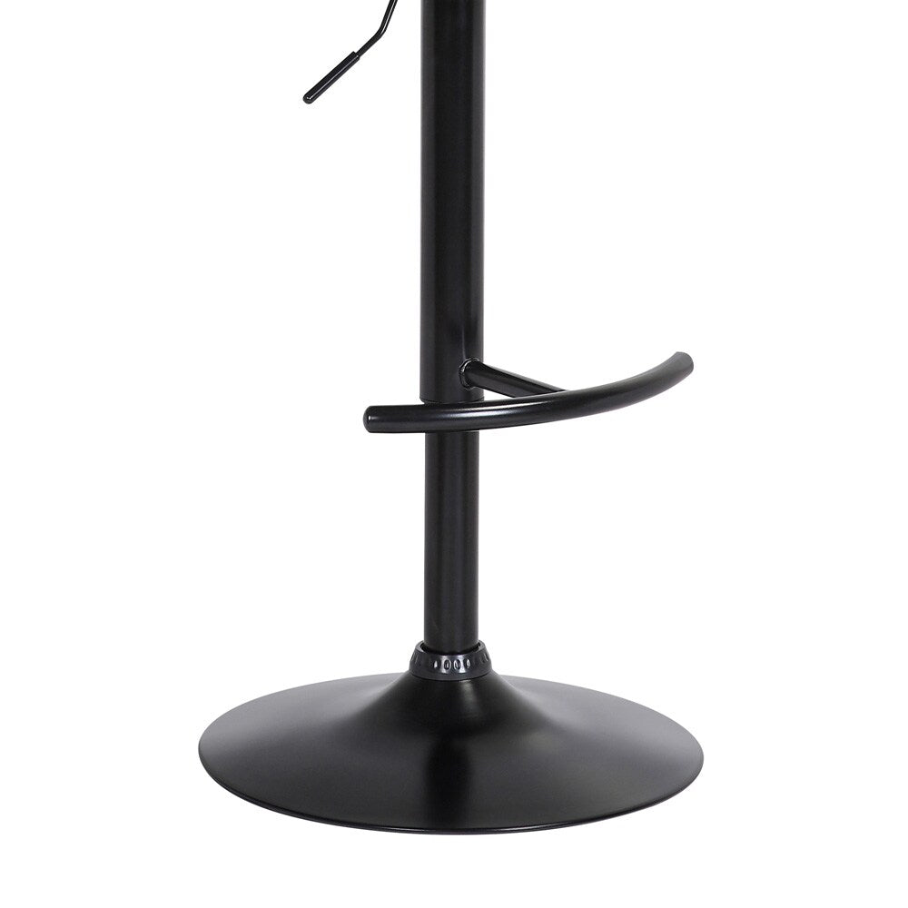 Armen Living - Calista Adjustable Bar Stool in Black Faux Leather with Golden Bronze and Black Metal - LCCABACOBLK veiw 6