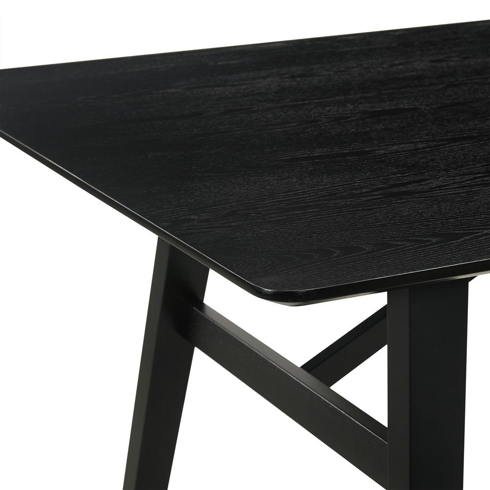 Armen Living - Channell 5 Piece Black Wood Dining Table Set with Charcoal Fabric - SETCHBLK5CH veiw 6