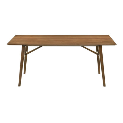 Armen Living - Channell 5 Piece Walnut Wood Dining Table Set with Benches in Blue Fabric - SETCHWA5BLUB veiw 5