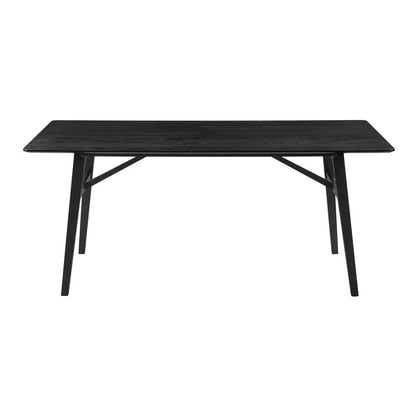 Armen Living - Channell 5 Piece Black Wood Dining Table Set with Benches in Charcoal Fabric - SETCHBLK5CHB veiw 5