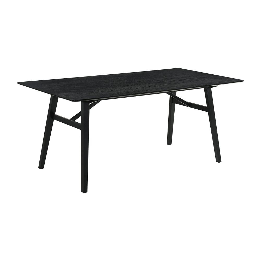 Armen Living - Channell 7 Piece Black Wood Dining Table Set with Charcoal Fabric - SETCHBLK7CH veiw 4