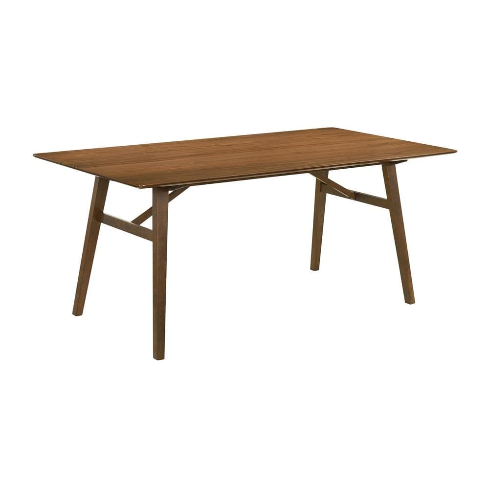 Armen Living - Channell 6 Piece Walnut Wood Dining Table Set with Bench in Orange Fabric - SETCHWA6ORB veiw 4