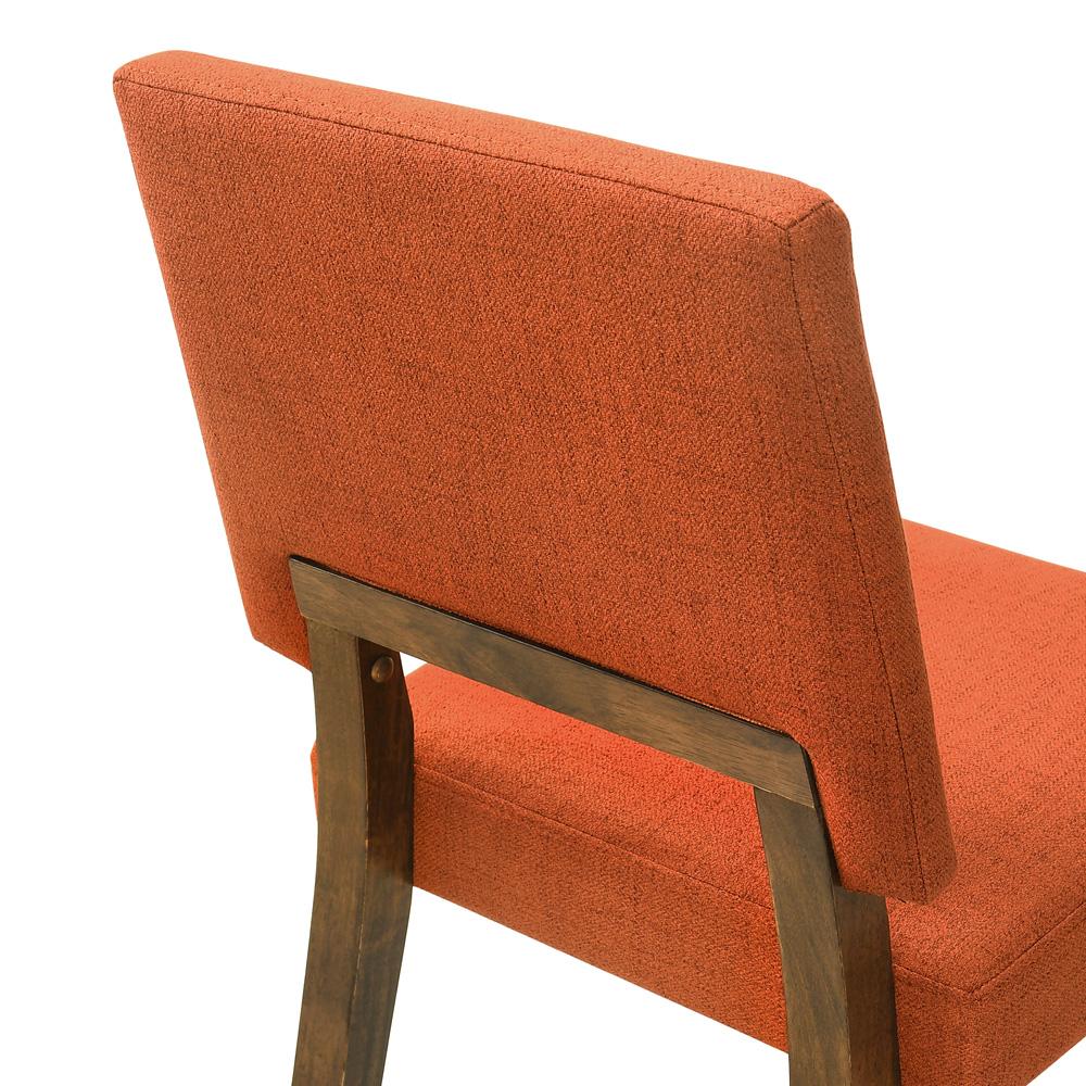 Armen Living - Channell 6 Piece Walnut Wood Dining Table Set with Bench in Orange Fabric - SETCHWA6ORB veiw 5