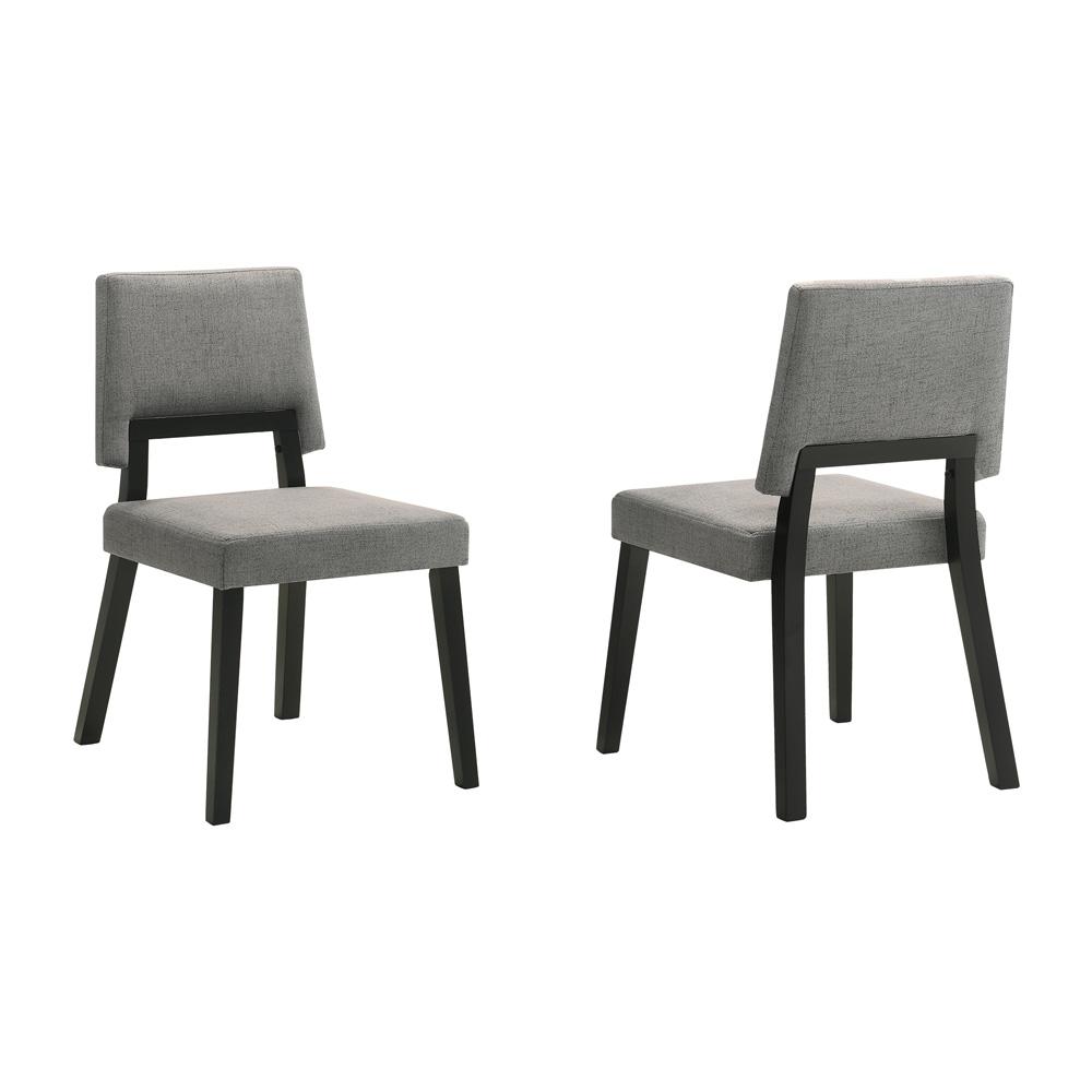 Armen Living - Channell Wood Dining Chair in Black Finish with Charcoal Fabric - (Set of 2) - LCCHCHBLKCH veiw 1