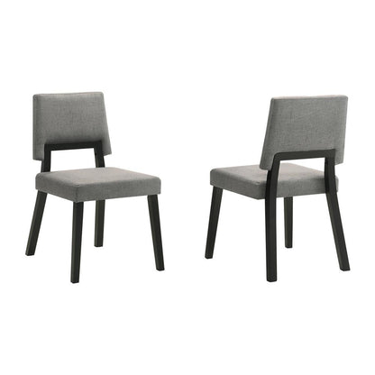 Armen Living - Channell Wood Dining Chair in Black Finish with Charcoal Fabric - (Set of 2) - LCCHCHBLKCH veiw 1