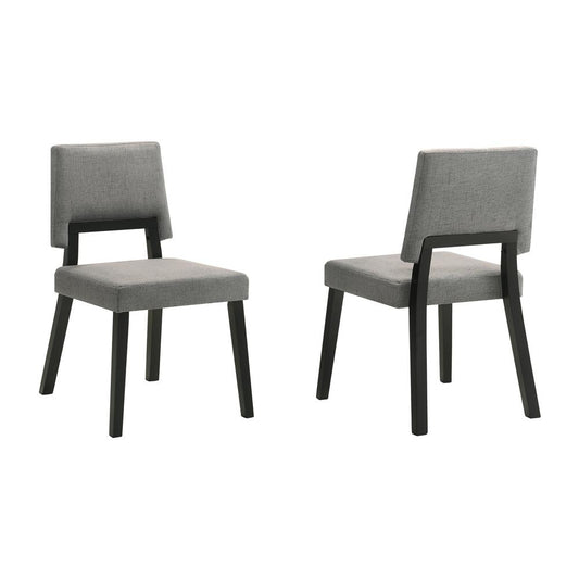 Armen Living - Channell Wood Dining Chair in Black Finish with Charcoal Fabric - (Set of 2) - LCCHCHBLKCH veiw 1