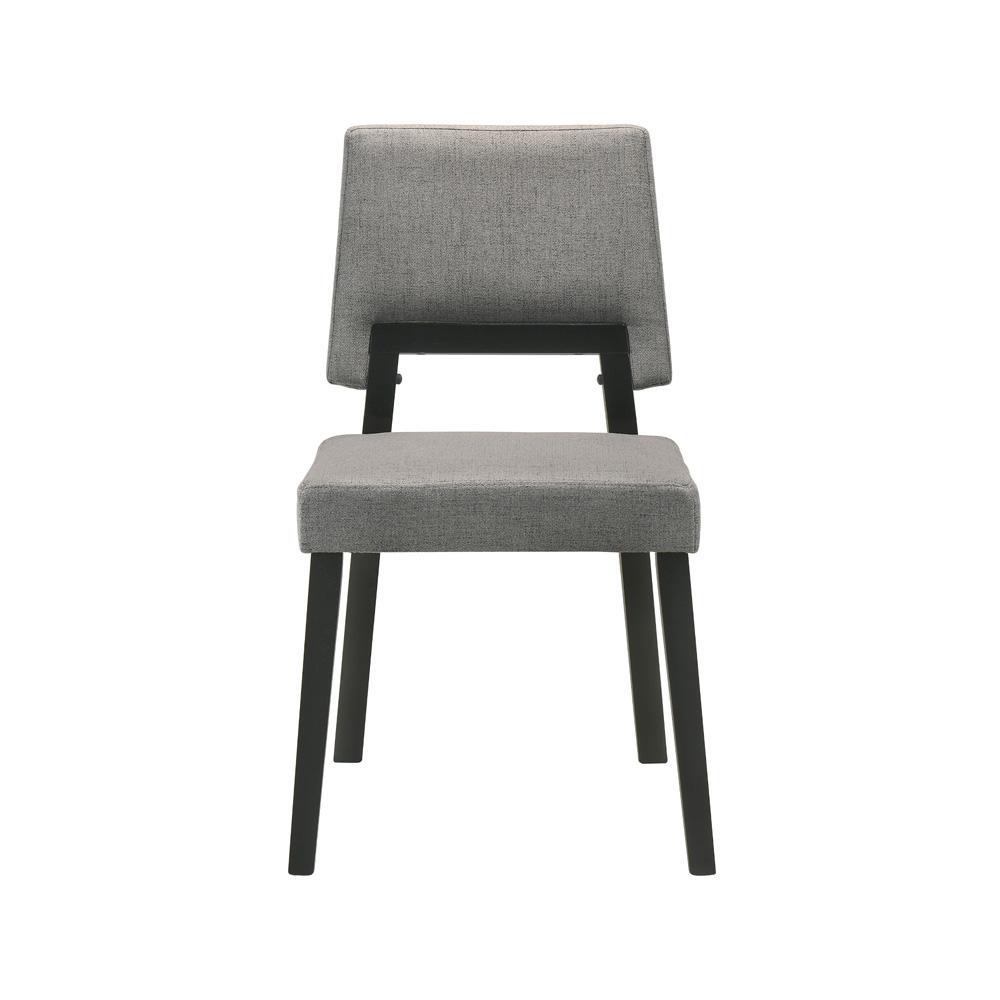 Armen Living - Channell Wood Dining Chair in Black Finish with Charcoal Fabric - (Set of 2) - LCCHCHBLKCH veiw 3