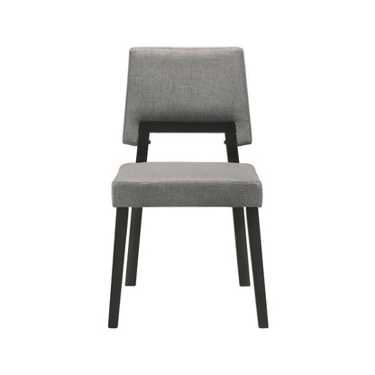 Armen Living - Channell Wood Dining Chair in Black Finish with Charcoal Fabric - (Set of 2) - LCCHCHBLKCH veiw 3