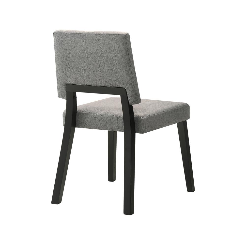 Armen Living - Channell Wood Dining Chair in Black Finish with Charcoal Fabric - (Set of 2) - LCCHCHBLKCH veiw 4