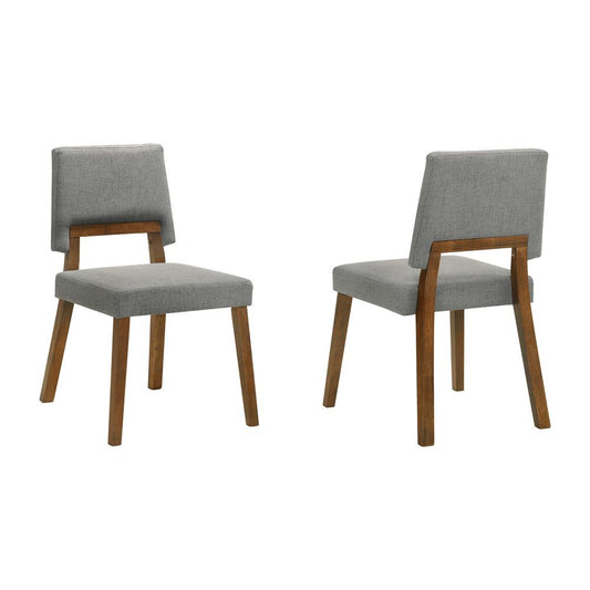 Armen Living - Channell Wood Dining Chair in Walnut Finish with Charcoal Fabric - (Set of 2) - LCCHCHWACH veiw 1