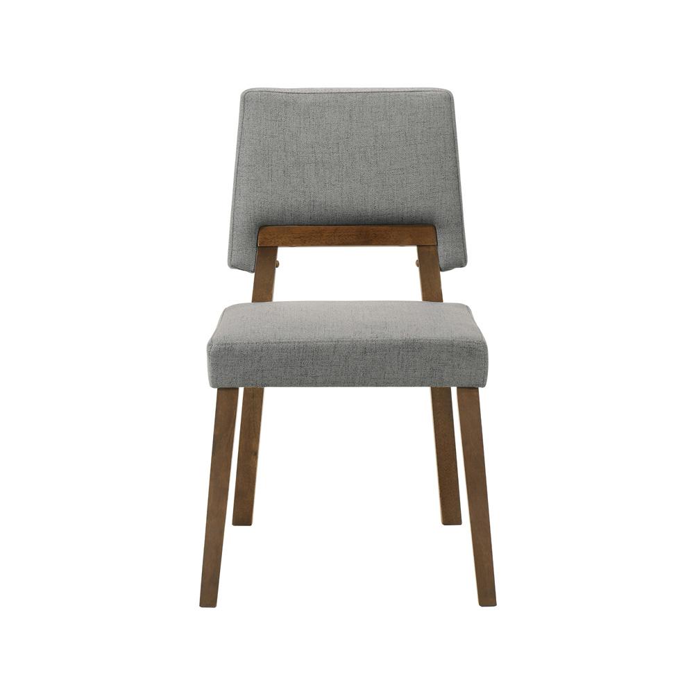 Armen Living - Channell Wood Dining Chair in Walnut Finish with Charcoal Fabric - (Set of 2) - LCCHCHWACH veiw 3