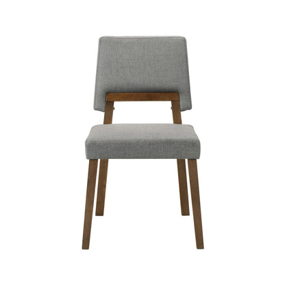 Armen Living - Channell Wood Dining Chair in Walnut Finish with Charcoal Fabric - (Set of 2) - LCCHCHWACH veiw 3