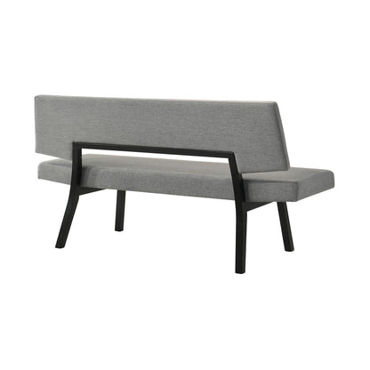 Armen Living - Channell Wood Dining Bench in Black Finish with Charcoal Fabric - LCCHBCHBLKCH veiw 3
