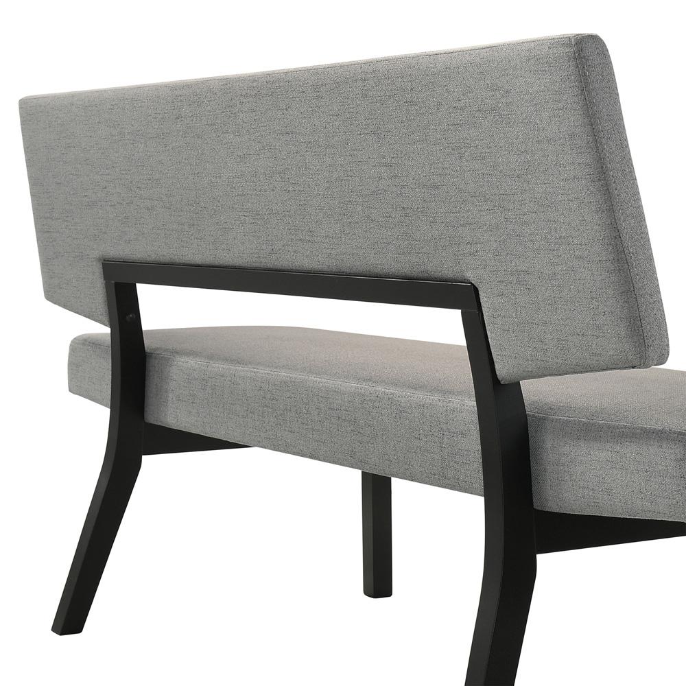 Armen Living - Channell Wood Dining Bench in Black Finish with Charcoal Fabric - LCCHBCHBLKCH veiw 4