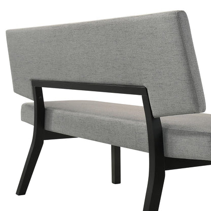 Armen Living - Channell Wood Dining Bench in Black Finish with Charcoal Fabric - LCCHBCHBLKCH veiw 4