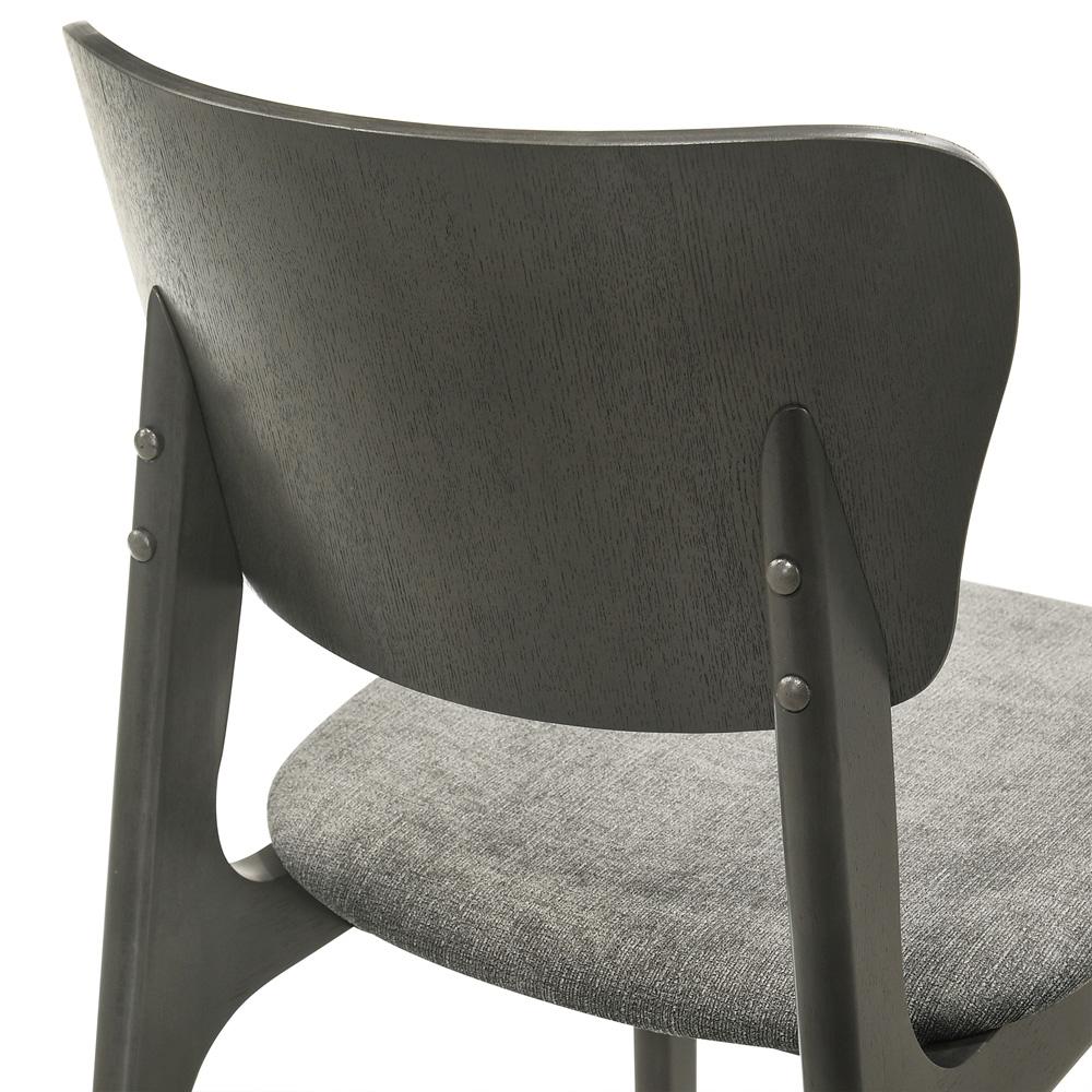 Armen Living - Kalia 5 Piece Wood Dining Set in Gray Finish with Gray Fabric - SETKAGRY5 veiw 5