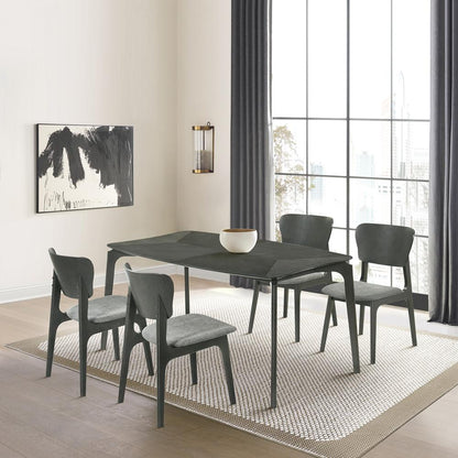 Armen Living - Kalia 5 Piece Wood Dining Set in Gray Finish with Gray Fabric - SETKAGRY5 veiw 7