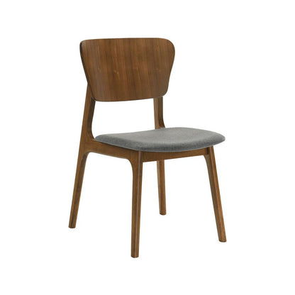 Armen Living - Kalia 7 Piece Wood Dining Set in Walnut Finish with Charcoal Fabric - SETKAWA7CH veiw 2
