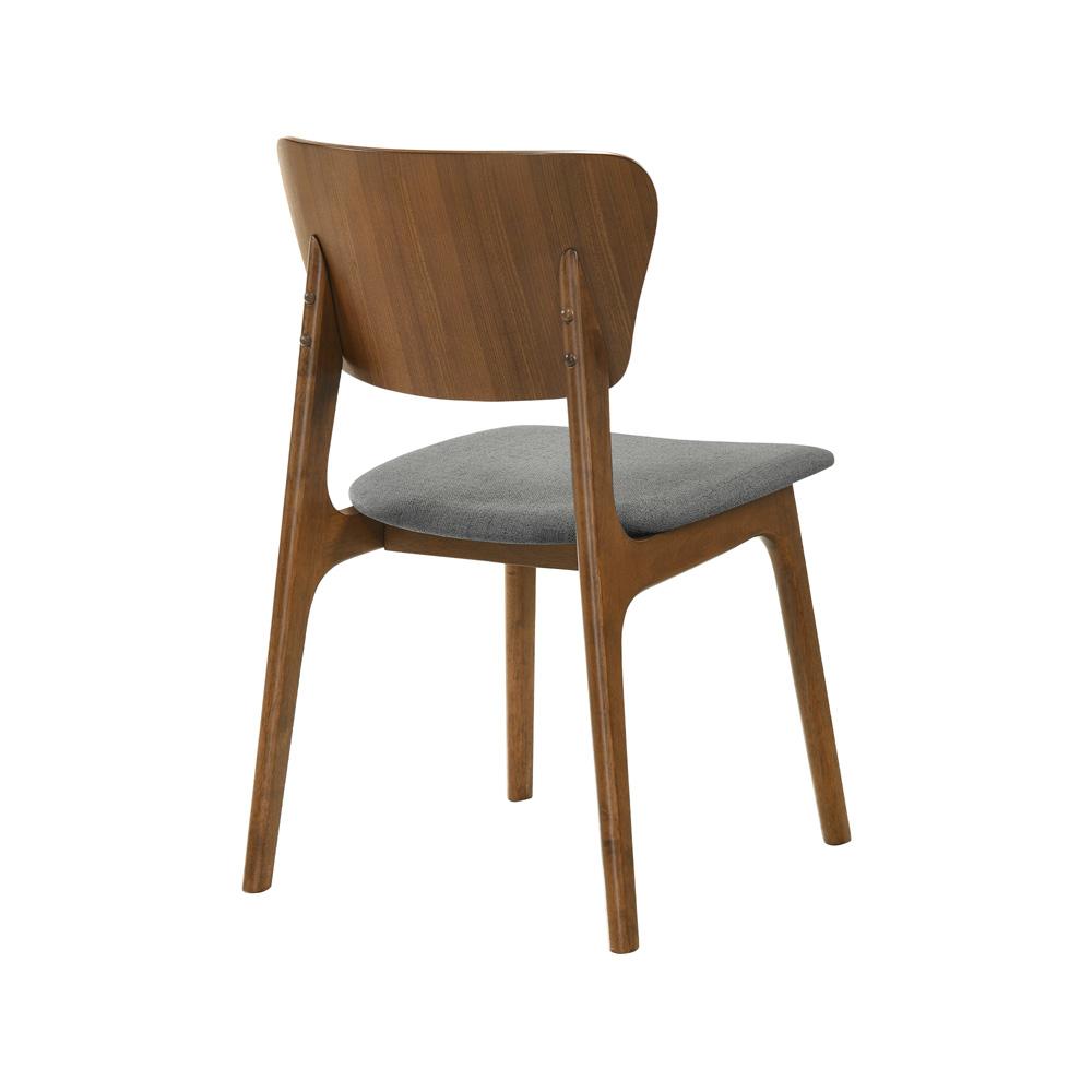 Armen Living - Kalia 7 Piece Wood Dining Set in Walnut Finish with Charcoal Fabric - SETKAWA7CH veiw 3