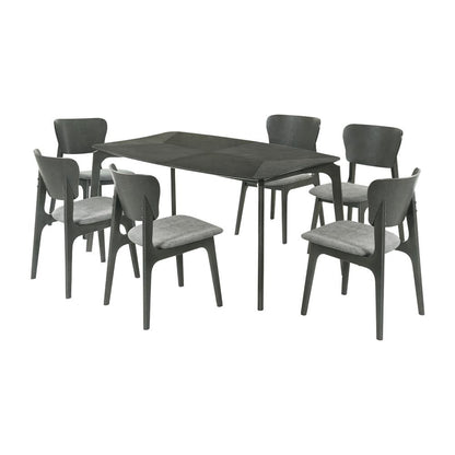 Armen Living - Kalia 7 Piece Wood Dining Set in Gray Finish with Gray Fabric - SETKAGRY7 veiw 1