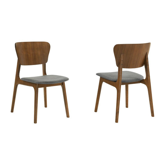 Armen Living - Kalia Wood Dining Chair in Walnut Finish with Charcoal Fabric - (Set of 2) - LCKACHWACH veiw 1