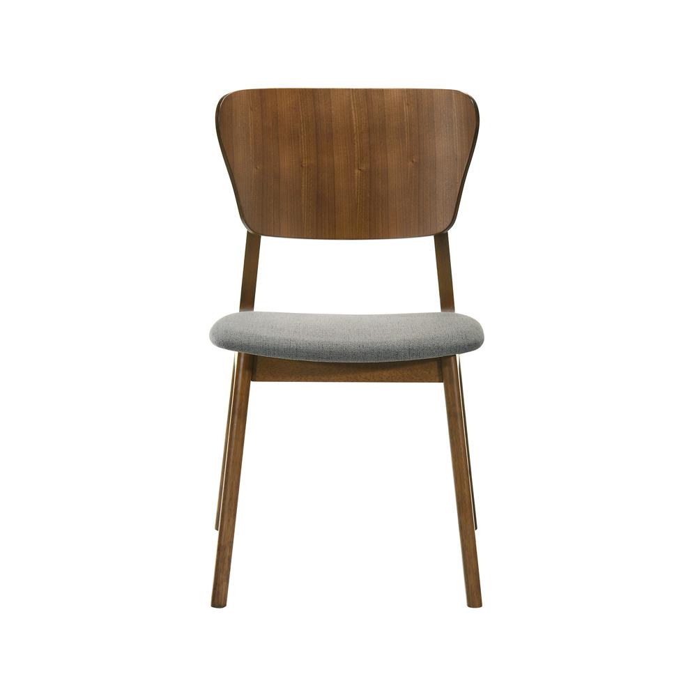 Armen Living - Kalia Wood Dining Chair in Walnut Finish with Charcoal Fabric - (Set of 2) - LCKACHWACH veiw 3