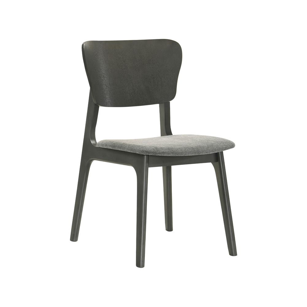 Armen Living - Kalia Wood Dining Chair in Gray Finish with Gray Fabric - (Set of 2) - LCKACHWAGRY veiw 2