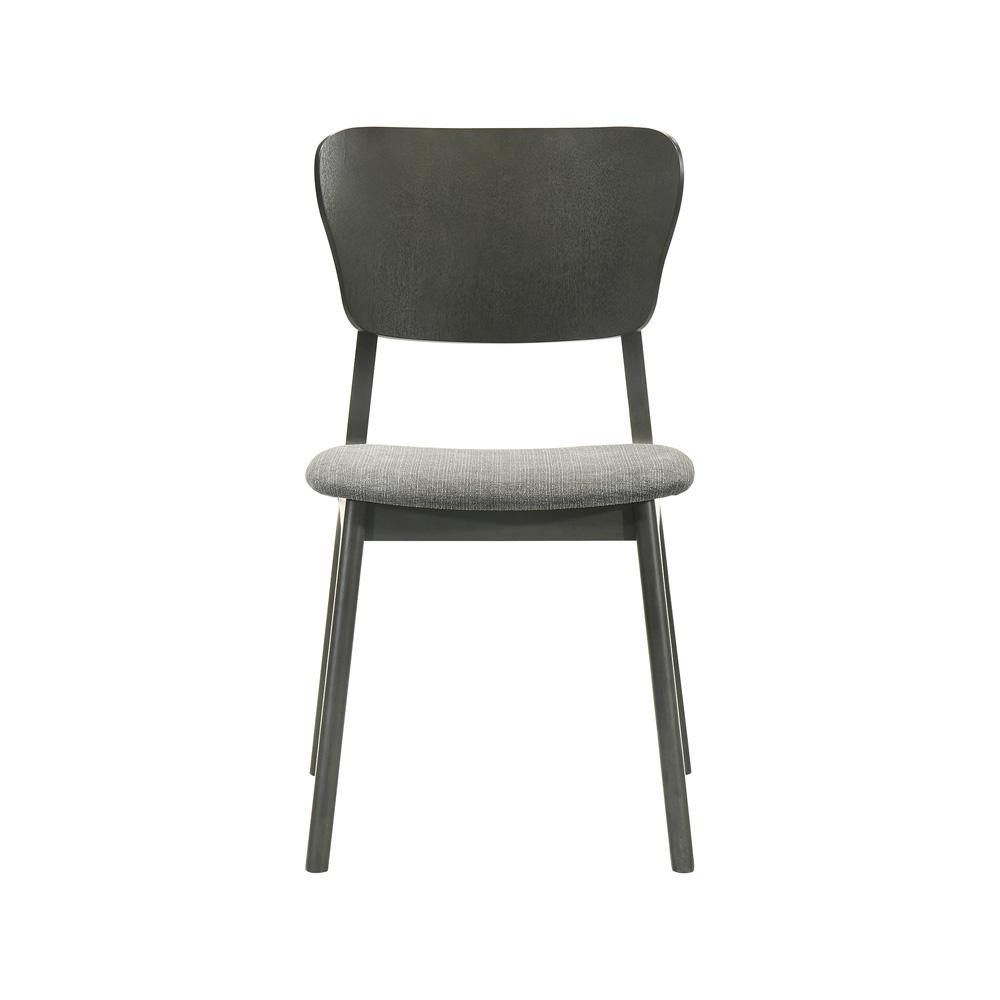 Armen Living - Kalia Wood Dining Chair in Gray Finish with Gray Fabric - (Set of 2) - LCKACHWAGRY veiw 3