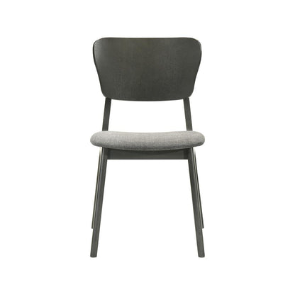 Armen Living - Kalia Wood Dining Chair in Gray Finish with Gray Fabric - (Set of 2) - LCKACHWAGRY veiw 3