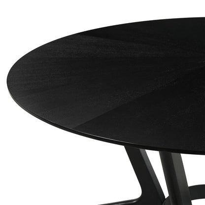 Armen Living - Santana 5 Piece Round Black Wood Dining Table Set with Charcoal Fabric - SETSABLK5CH veiw 6