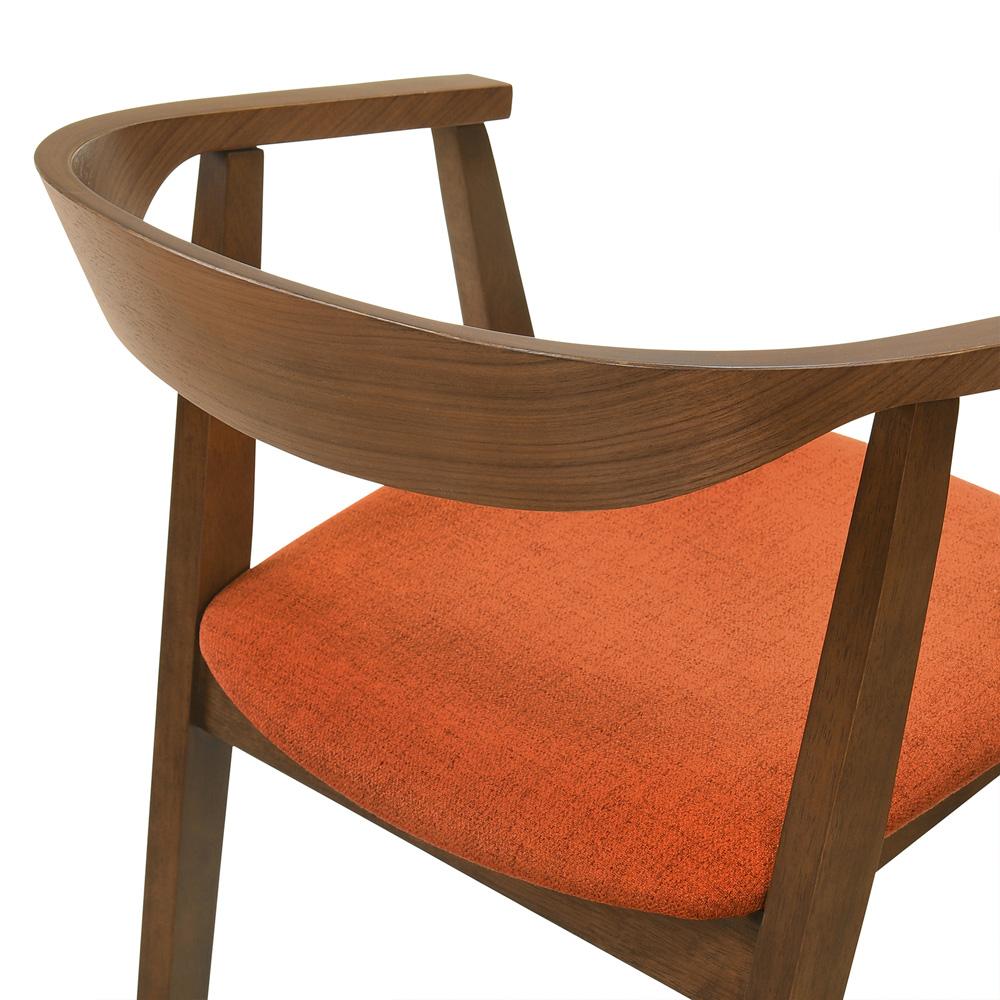 Armen Living - Santana 5 Piece Round Walnut Wood Dining Table Set with Orange Fabric - SETSAWA5OR veiw 5