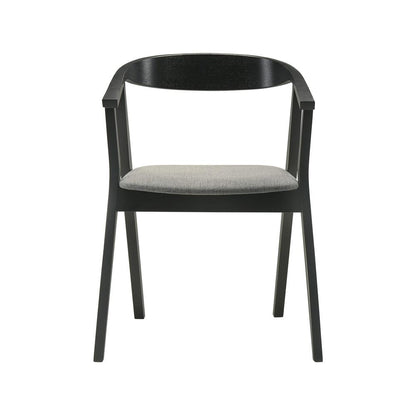 Armen Living - Santana Wood Dining Chair in Black Finish with Charcoal Fabric - (Set of 2) - LCSACHBLKCH veiw 3
