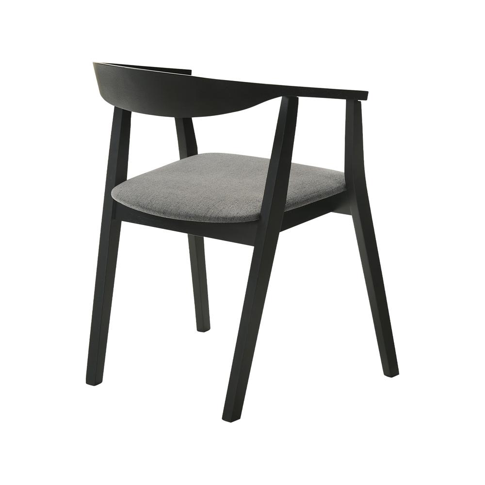 Armen Living - Santana Wood Dining Chair in Black Finish with Charcoal Fabric - (Set of 2) - LCSACHBLKCH veiw 4