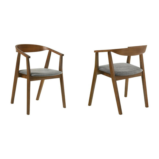 Armen Living - Santana Wood Dining Chair in Walnut Finish with Charcoal Fabric - (Set of 2) - LCSACHWACH veiw 1