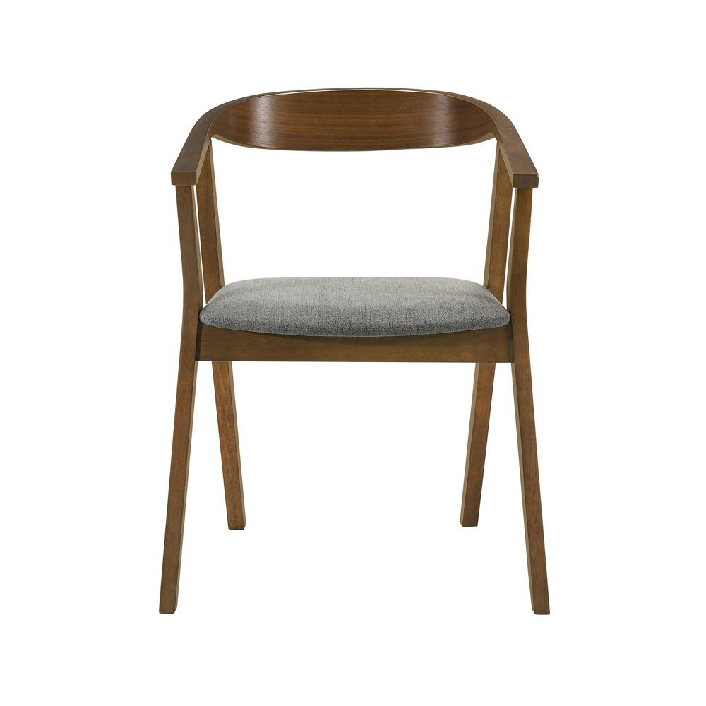 Armen Living - Santana Wood Dining Chair in Walnut Finish with Charcoal Fabric - (Set of 2) - LCSACHWACH veiw 3