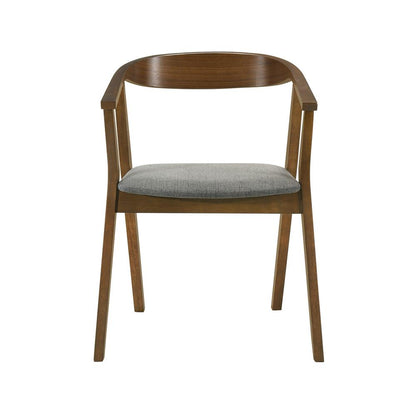 Armen Living - Santana Wood Dining Chair in Walnut Finish with Charcoal Fabric - (Set of 2) - LCSACHWACH veiw 3