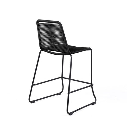 Armen Living - Shasta 30in Outdoor Metal and Black Rope Stackable Barstool - (Set of 2) - LCSTBABLBLK30 veiw 3