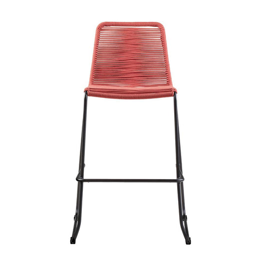 Armen Living - Shasta 30in Outdoor Metal and Brick Red Rope Stackable Barstool - (Set of 2) - LCSTBABLBRK30 veiw 2