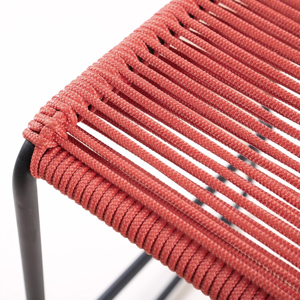 Armen Living - Shasta 30in Outdoor Metal and Brick Red Rope Stackable Barstool - (Set of 2) - LCSTBABLBRK30 veiw 5