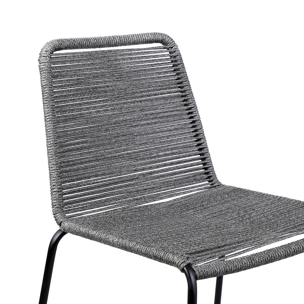 Armen Living - Shasta 30in Outdoor Metal and Gray Rope Stackable Barstool - (Set of 2) - LCSTBABLGRY30 veiw 4