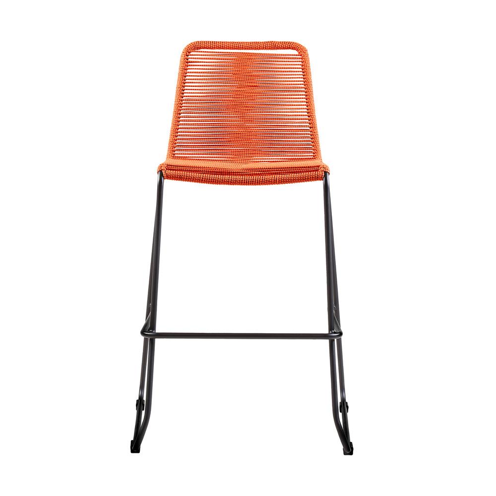 Armen Living - Shasta 30in Outdoor Metal and Tangerine Rope Stackable Barstool - (Set of 2) - LCSTBABLTNG30 veiw 2
