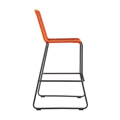 Armen Living - Shasta 30in Outdoor Metal and Tangerine Rope Stackable Barstool - (Set of 2) - LCSTBABLTNG30 veiw 3