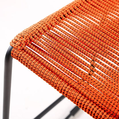 Armen Living - Shasta 30in Outdoor Metal and Tangerine Rope Stackable Barstool - (Set of 2) - LCSTBABLTNG30 veiw 5