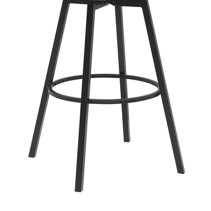 Armen Living - Athena 31in Swivel Walnut Wood Bar Stool in Black Faux Leather with Black Metal - LCATBAWABLK30 veiw 5