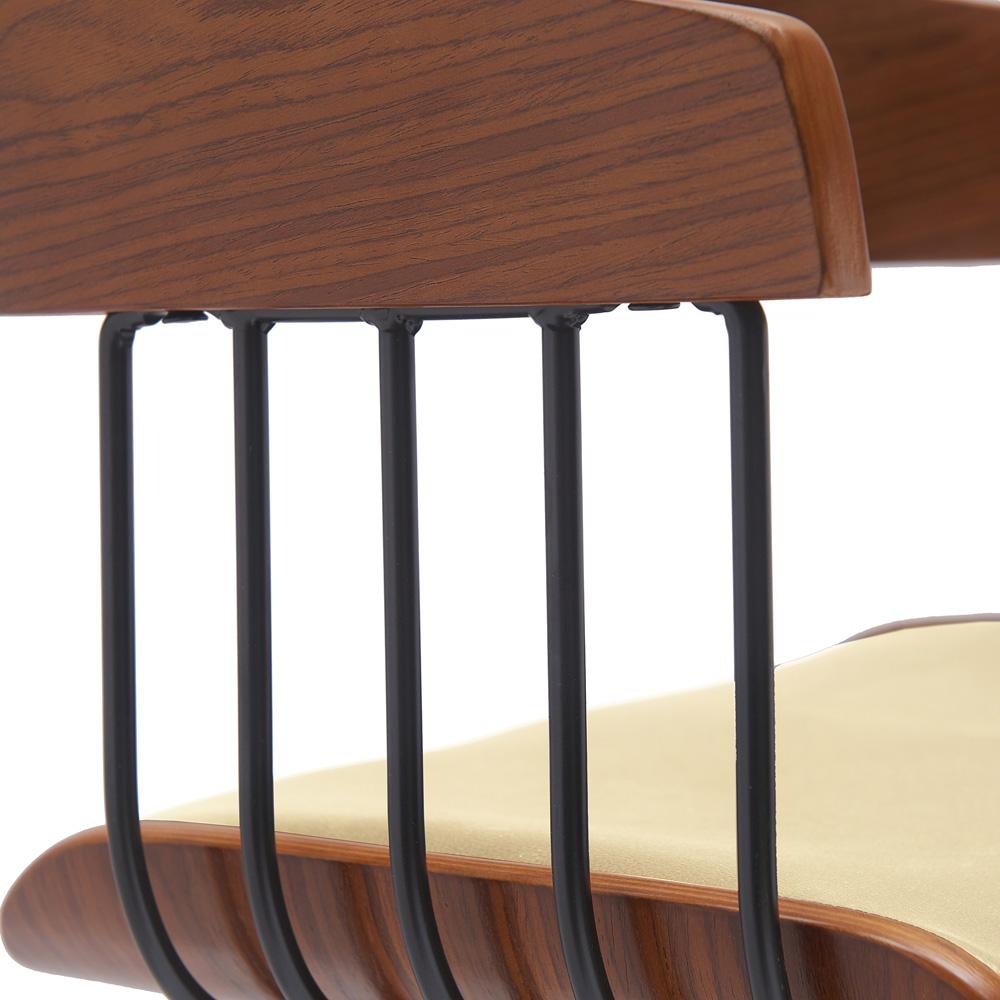 Armen Living - Athena 31in Swivel Walnut Wood Bar Stool in Cream Faux Leather with Black Metal - LCATBAWACR30 veiw 5