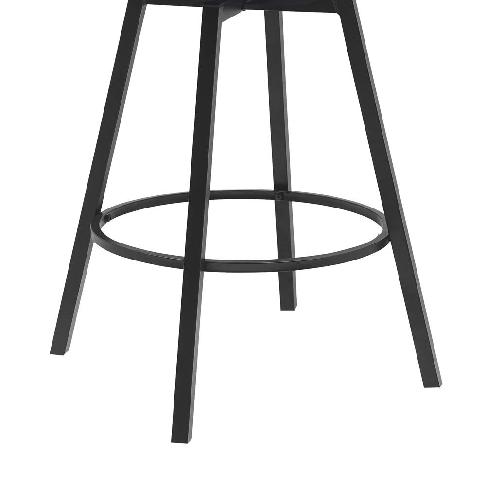 Armen Living - Athena 27in Swivel Walnut Wood Counter Stool in Black Faux Leather with Black Metal - LCATBAWABLK26 veiw 5