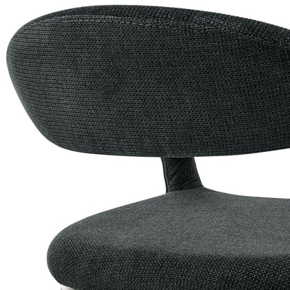 Armen Living - Morgan Upholstered Dining Chair with Brushed Stainless Steel and Charcoal Fabric - (Set of 2) - LCMOSIBSCH veiw 6
