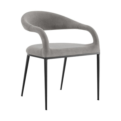 Armen Living - Morgan Upholstered Dining Chair with Matte Black Iron and Light Gray Fabric - (Set of 2) - LCMOSIBLKLGRY veiw 2