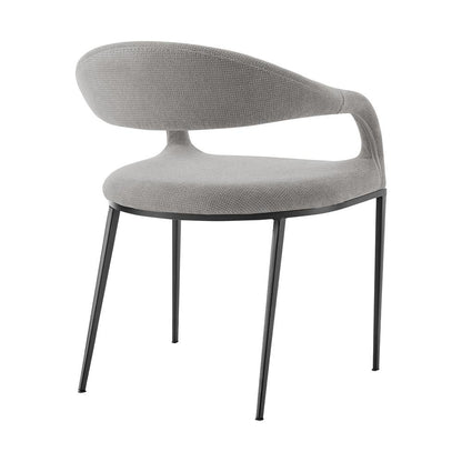 Armen Living - Morgan Upholstered Dining Chair with Matte Black Iron and Light Gray Fabric - (Set of 2) - LCMOSIBLKLGRY veiw 4
