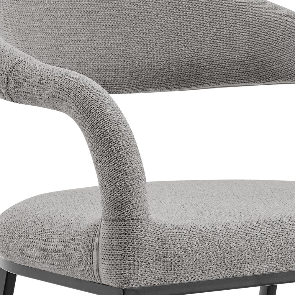 Armen Living - Morgan Upholstered Dining Chair with Matte Black Iron and Light Gray Fabric - (Set of 2) - LCMOSIBLKLGRY veiw 5